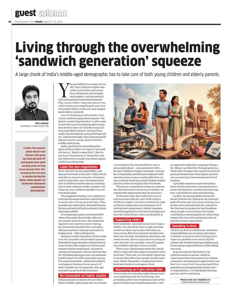 You are currently viewing Living Through the Overwhelming ‘Sandwich Generation’ Squeeze – Economic Times Wealth (17-Aug-2026)